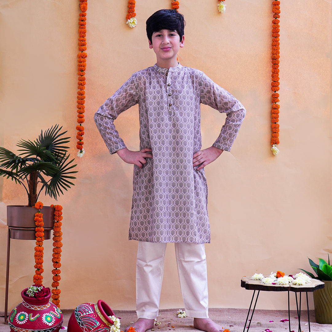 Anvay Beige Royale Kurta & Pyjama