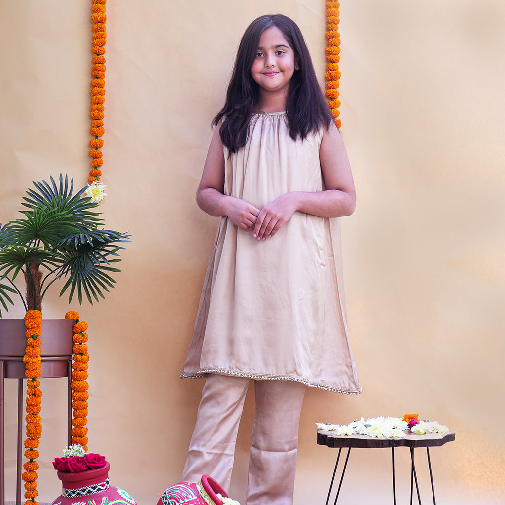 Noor beige kurta set