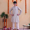 Phoolbuta Ivory Kurta & Pyjama