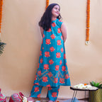 Neel Gulab Kurta set